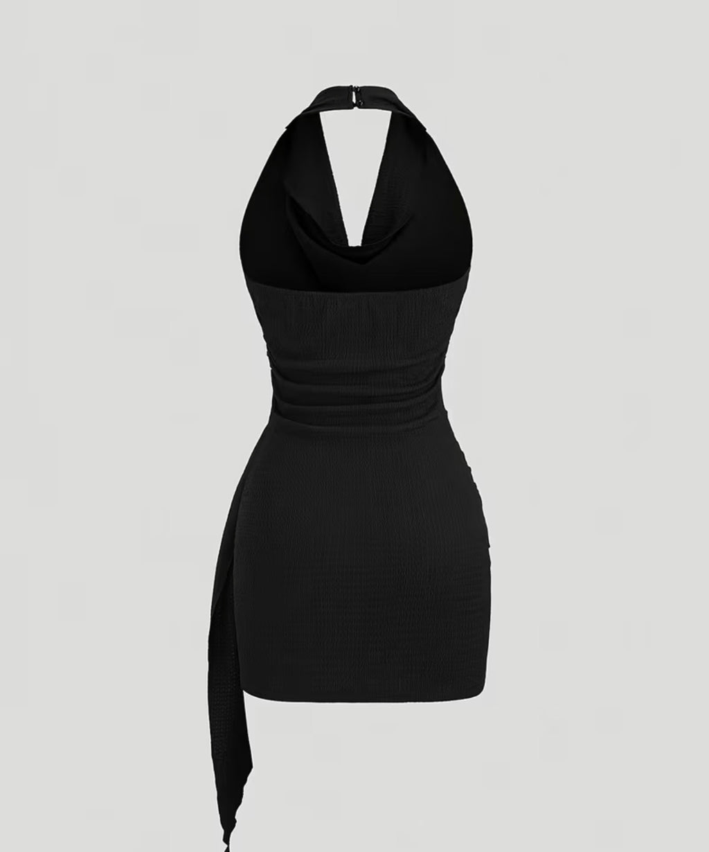 Black slip dress