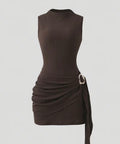 Coffee Sleeveless Dress