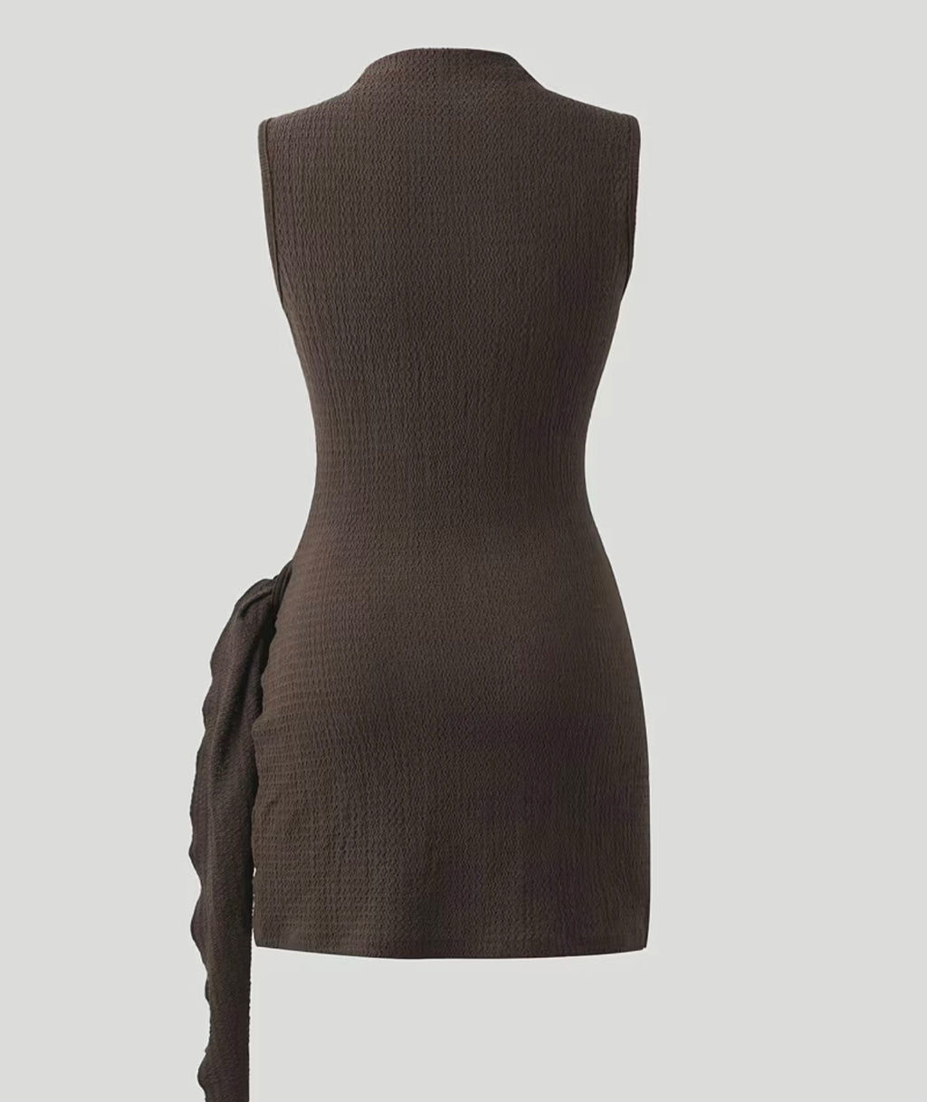 Coffee Sleeveless Dress