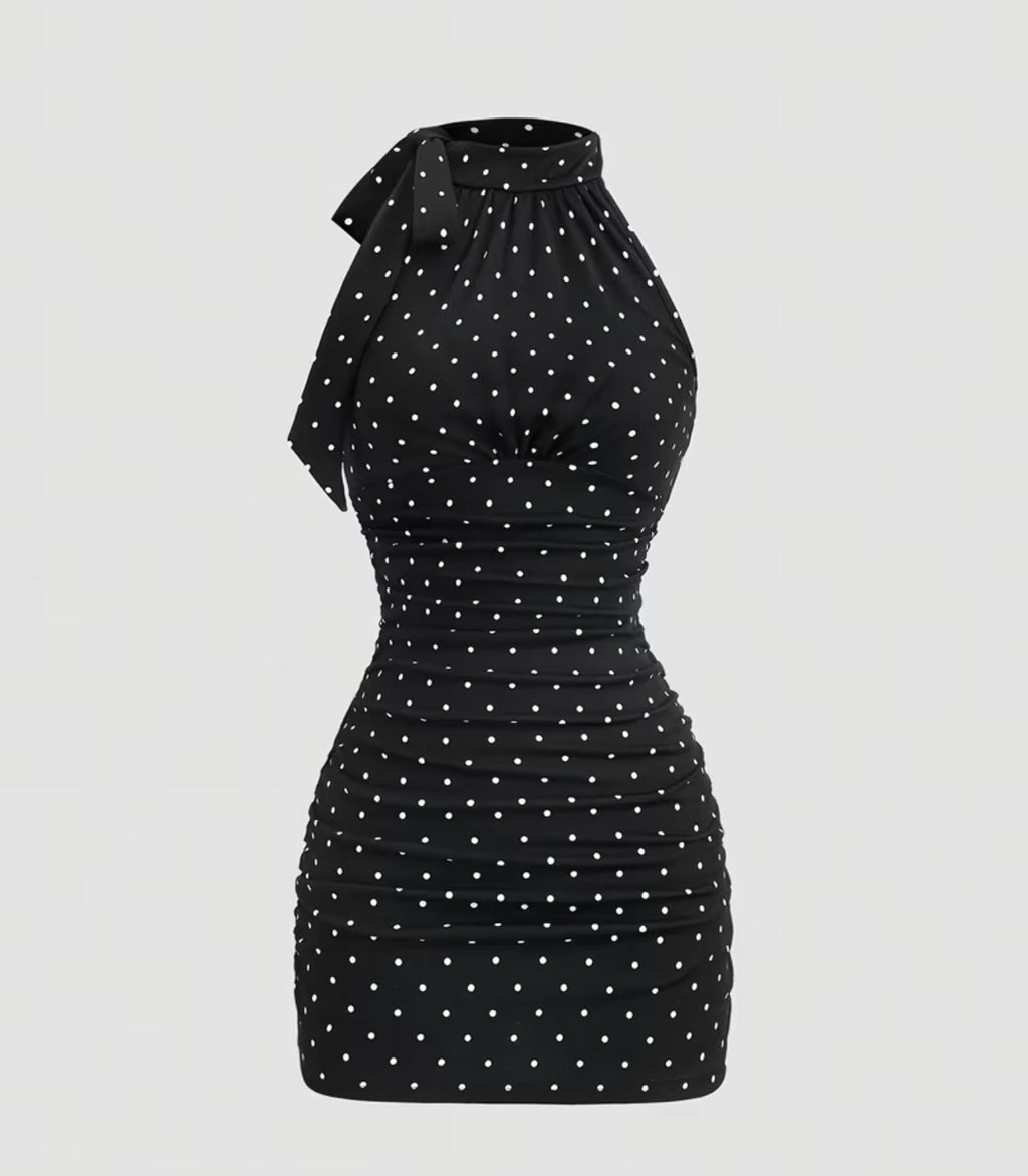 Sleeveless Polka Dot Dress